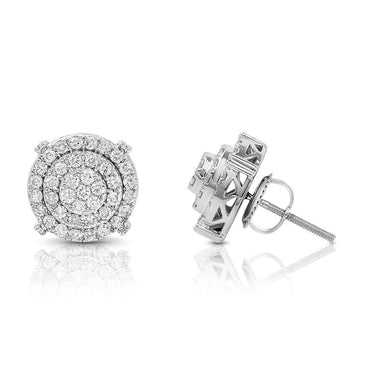 14K White Gold Diamond Stud Earrings 0.75 CTW